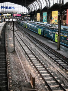Bahnhof, Gleise, Leere, Hamburg, Deutschland Bahnhof, Gleise, Leere, Hamburg, Deutschland